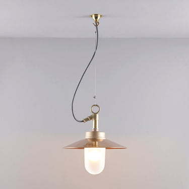 Original BTC Well Glass Pendant with Visor in Bronze Frosted – main view