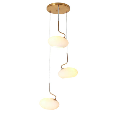 Deglupta Modern Brass Chandelier, 3-Light, 18"
