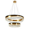 Delphinium: 2-Tiered Modern Brass & Crystal LED Chandelier