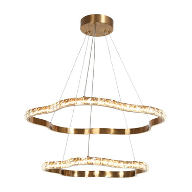 Deslumbrante 2-Tier Crystal Chandelier with Brass Finish