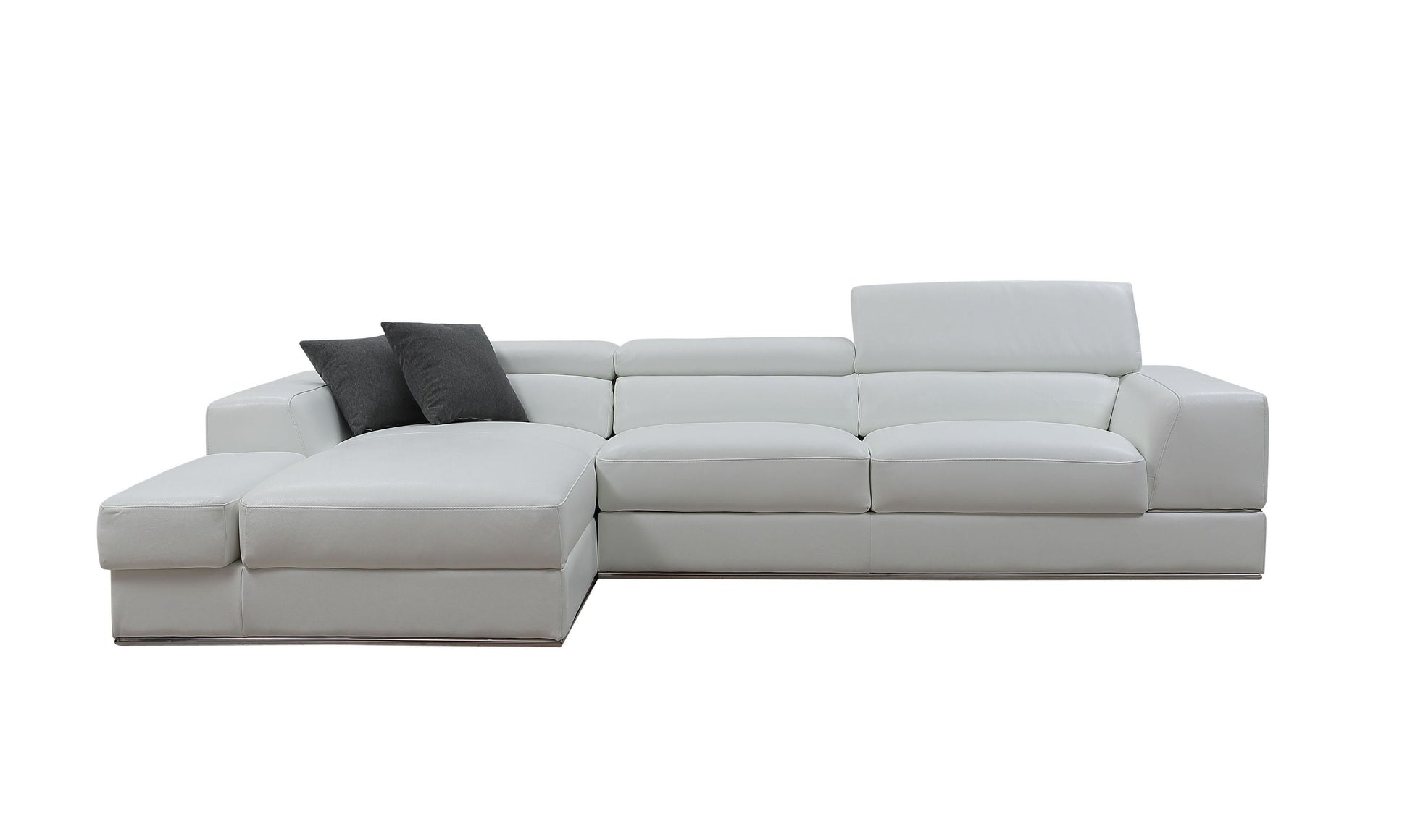 Divani Casa Pella Mini Modern White Leather Left Facing Sectional Sofa Alt03