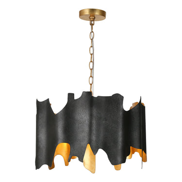 Dracaena 5-Light Geometric Black & Gold Chandelier with Adjustable Arms