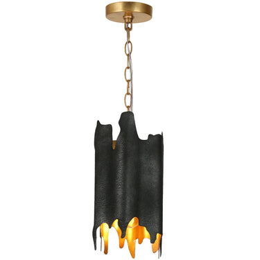 Dracaena Modern Black & Gold Mini Pendant Light, 7"
