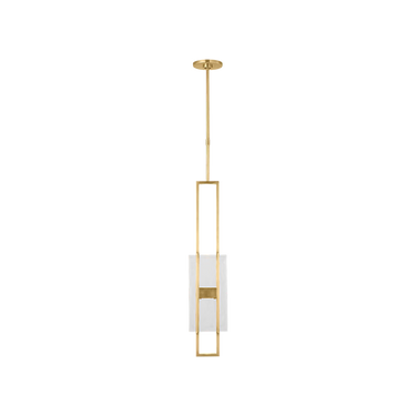 Duelle 28 LED pendant light antique brass finish contemporary space