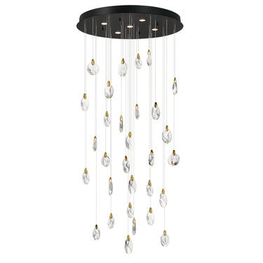 ET2 Pebble 30-Light LED Pendant Black/Polished Gold