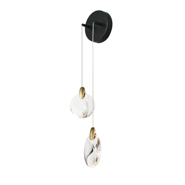 ET2 Pebble 2-Light Wall Sconce Black/Polished Gold