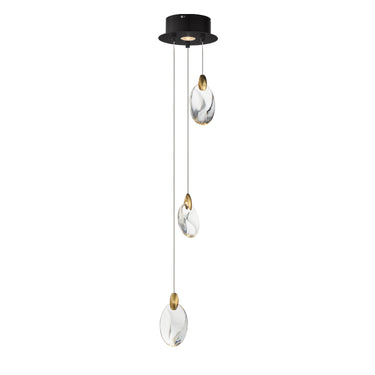 ET2 Pebble 3-Light LED Pendant Black/Polished Gold