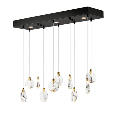 ET2 Pebble 10-Light LED Pendant Black/Polished Gold
