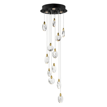 ET2 Pebble 12-Light LED Pendant Black/Polished Gold
