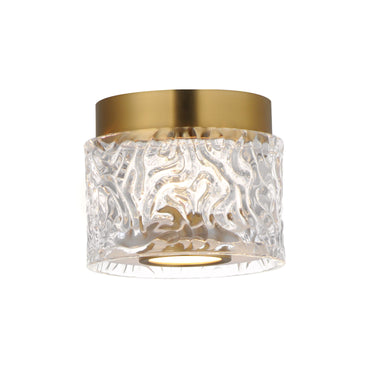 ET2 Elysian LED Flush Mount Natural Aged Brass