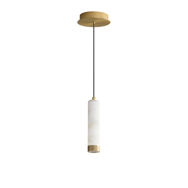 ET2 Aragon 9" LED Pendant White Alabaster/Gold