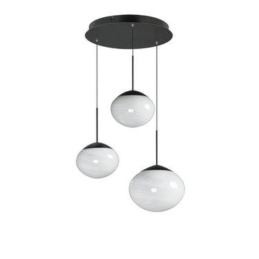 ET2 Nimbus multi-light cloud pendant, 3-Light Black, front view