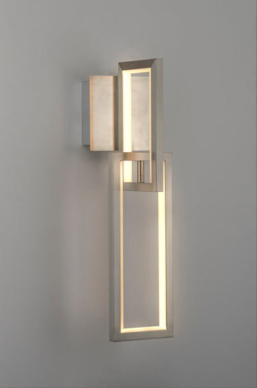ET2 Link chain link wall sconce, Satin Nickel, angled studio view