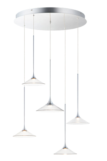 ET2 Cono LED 5-Light Pendant Polished Chrome