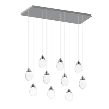 ET2 Dewdrop 10-Light LED Linear Pendant Polished Chrome