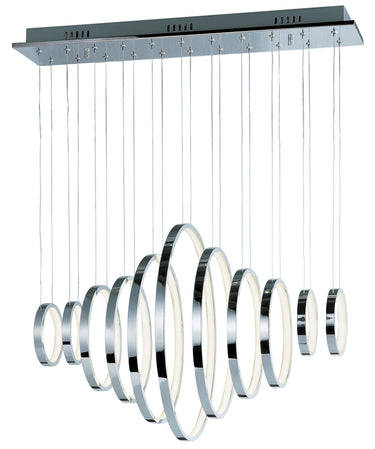 ET2 Hoops 11-Light LED Pendant Polished Chrome