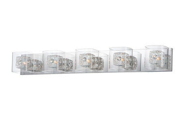 ET2 Gem 5-Light Bath Vanity with PC Shade Polished Chrome