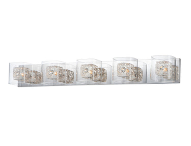 ET2 Gem 5-Light Bath Vanity with SV Shade Polished Chrome