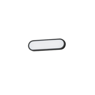 ET2 Latitudes slim oval bath sconce, 18 in Black, front view