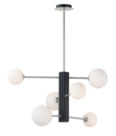 ET2 Cog 7-Light LED Chandelier Black/Satin Nickel