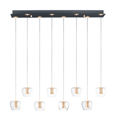 ET2 Newton 8-Light LED Pendant Black/Gold