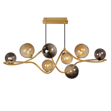ET2 Planetary 8-Light LED Linear Pendant Gold