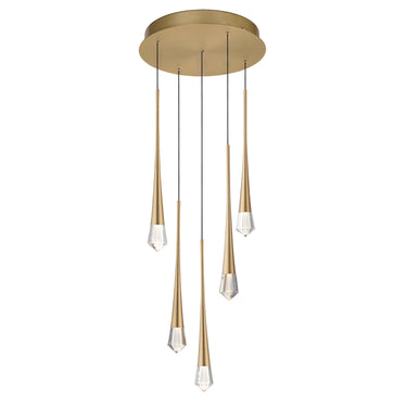ET2 Pierce 5-Light LED Pendant Gold
