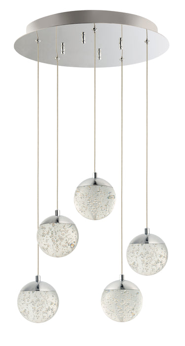 ET2 Orb II 5-Light LED Pendant Polished Chrome