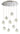 ET2 Orb II 9-light pendant, Polished Chrome, nine clear bubble glass balls under a round canopy