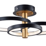 ET2 Hoopla 3-Light LED Semi Flush Mount Black/Gold