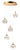 ET2 Swank multi-light orb pendant, 5-Light Natural Aged Brass, front view