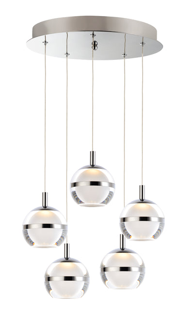 ET2 Swank 5-Light LED Pendant Polished Chrome