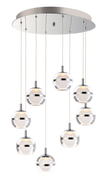 ET2 Swank 8-Light LED Pendant Polished Chrome