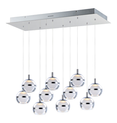 ET2 Swank LED 10-Light Linear Pendant Polished Chrome