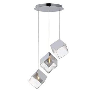 ET2 Ice Cube 3-Light LED Pendant Polished Chrome