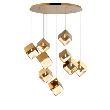 ET2 Ice Cube 9-Light LED Pendant French Gold