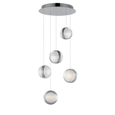 ET2 Pulse 5-Light LED Pendant Polished Chrome
