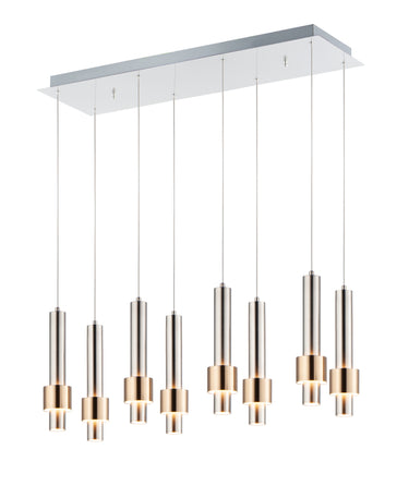 ET2 Reveal 8-Light LED Pendant Satin Nickel/Satin Brass