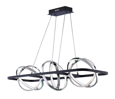 ET2 Gyro II 3-Light LED Linear Pendant Black/Polished Chrome
