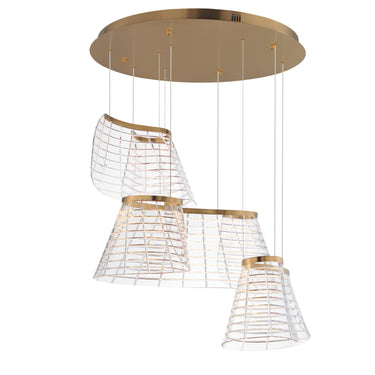 ET2 Tartan 3-Light LED Pendant Brushed Champagne