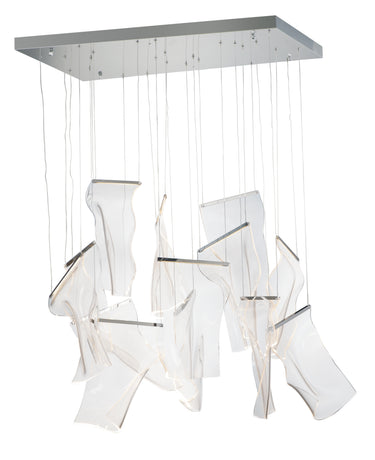 ET2 Rinkle 13-Light Rectalinear LED Pendant Polished Chrome