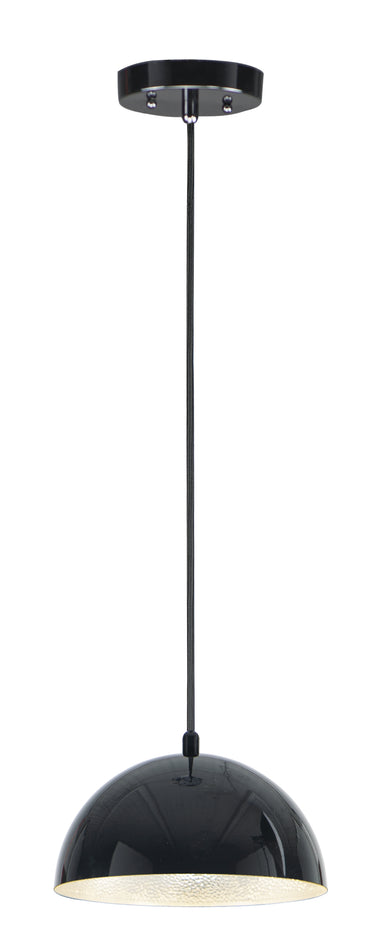 ET2 Hemisphere 9" LED Pendant Gloss Black/Aluminum