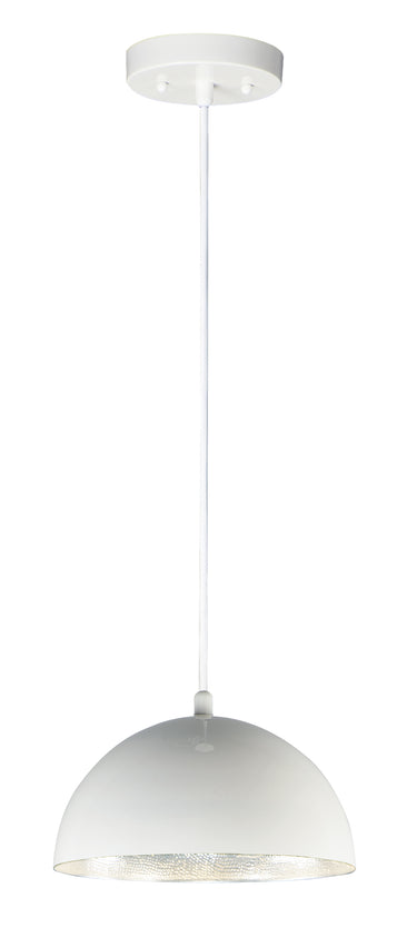 ET2 Hemisphere 14" LED Pendant Gloss White/Aluminum