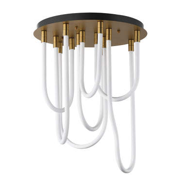 ET2 Soleil 7-Light LED RD Flush Mount Natural Aged Brass