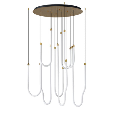 ET2 Soleil 8-Light LED Pendant Natural Aged Brass