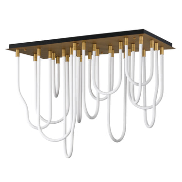 ET2 Soleil 14-Light LED SQ Flush Mount Natural Aged Brass