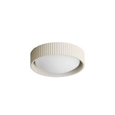 ET2 Souffle cast concrete flush mount, 10 in Chalk White, front view