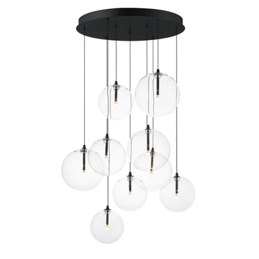 ET2 Global 9-Light LED Chandelier Black