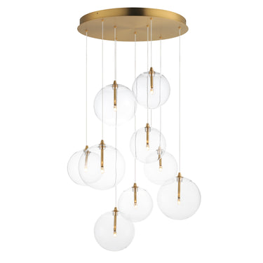 ET2 Global 9-Light LED Chandelier Natural Aged Brass