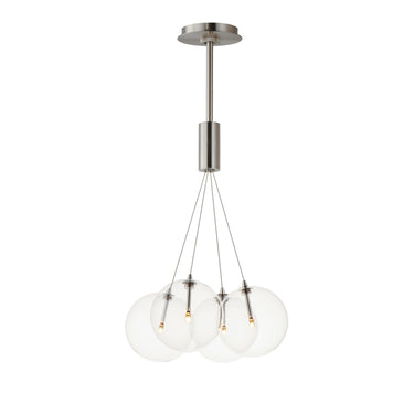 ET2 Burst 4-Light LED Pendant Clear Satin Nickel